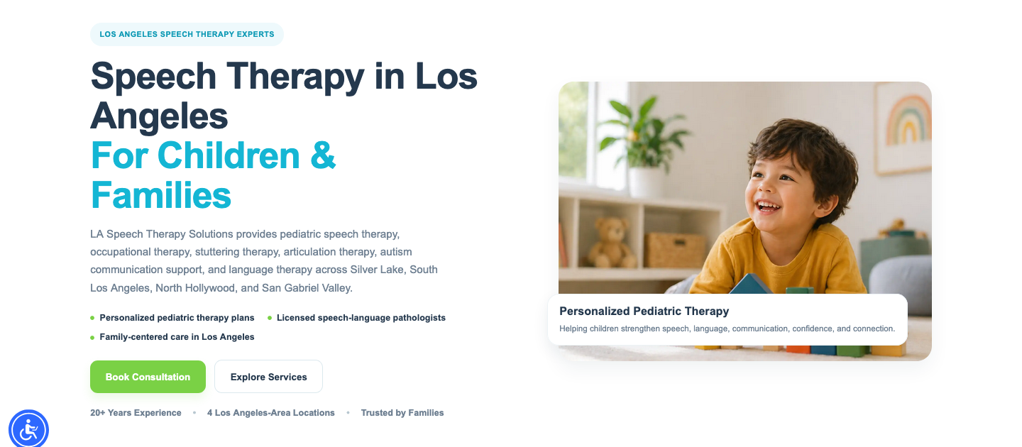 LA Speech Therapy Solutions website redesign