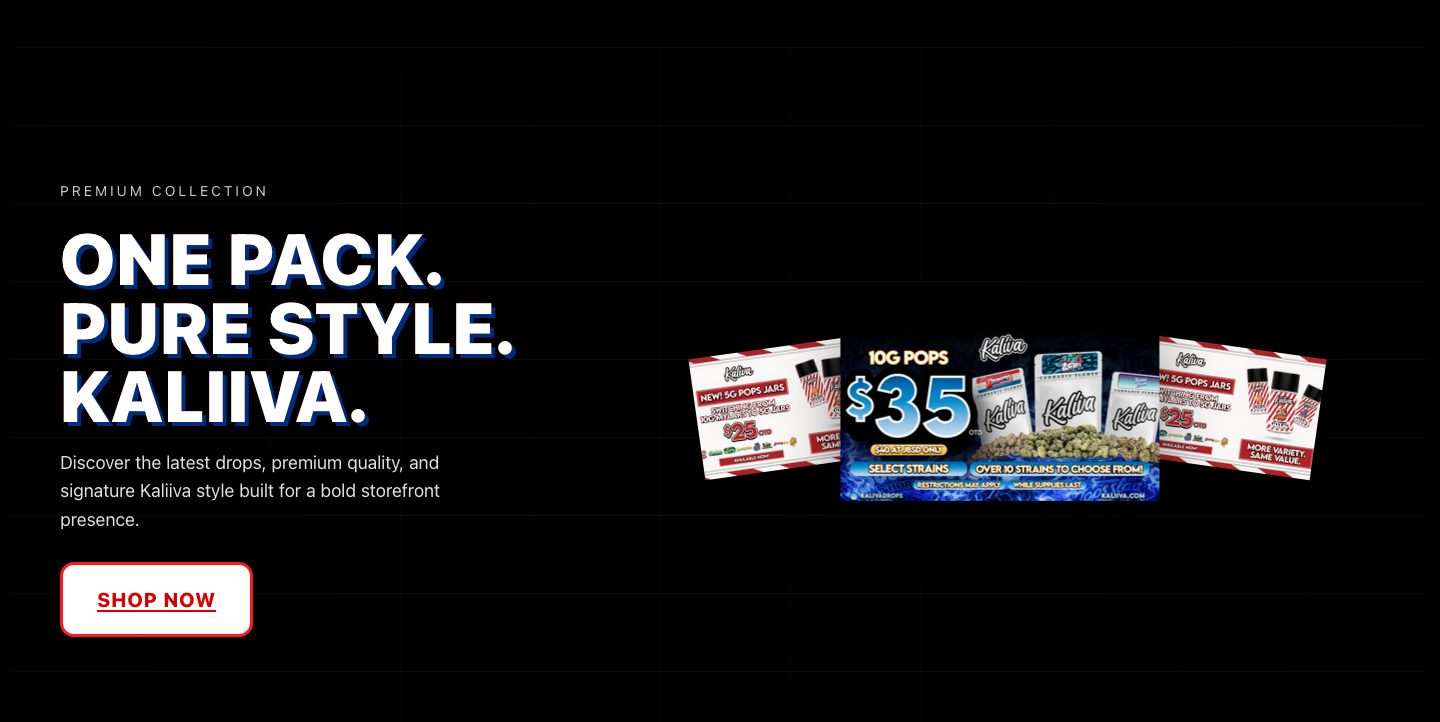 Kaliiva Store custom website design